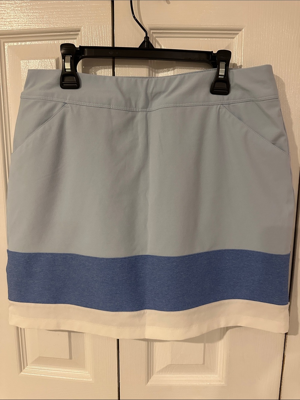 adidas Light Blue Colorblock Skort with a Blue and White Band